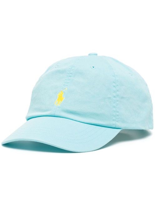 Embroidered-logo cotton cap - Blue