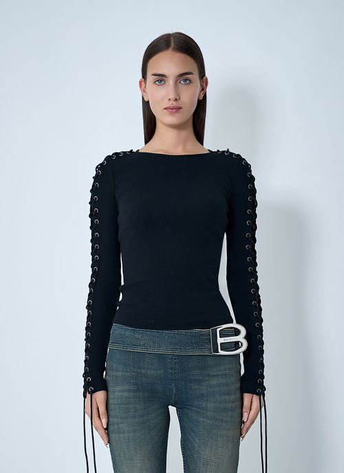 Lace-up T-shirt - Woman T