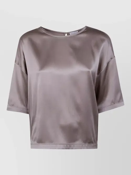 Brunello Cucinelli - short sleeve blouse round neck satin