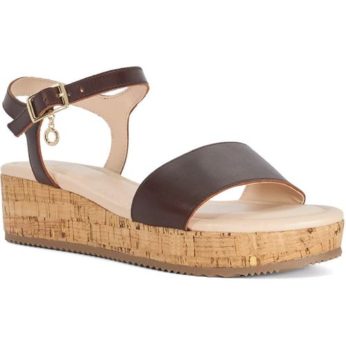 Dune London Womens Ladies Liara - Cork Flatform Sandals - Brown Imitation Leather