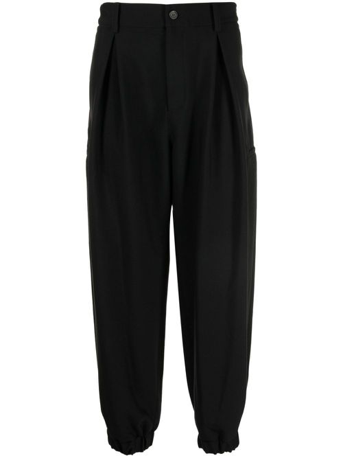Volume pleated track pants - Black