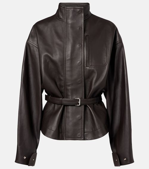Ciro belted leather jacket
