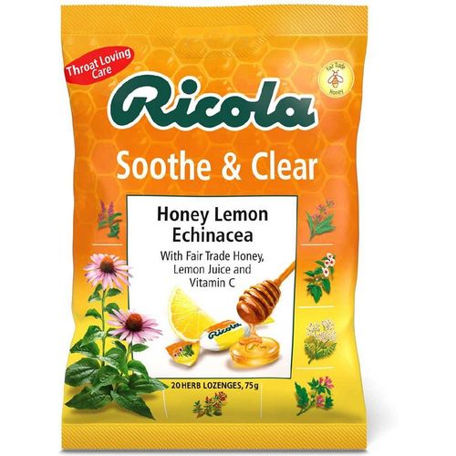 Ricola Soothe & Clear Honey, Lemon Echinacea Cough Drops - 75g