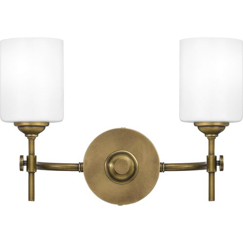 Aria 2-Light Bathroom Vanity Light in Weathered Bra