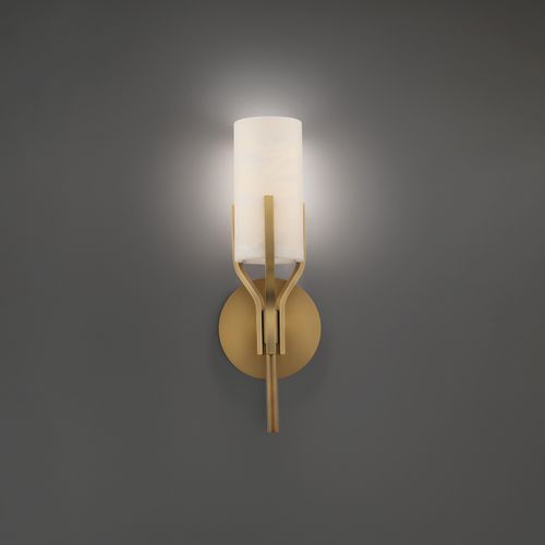 Aged Brass LED Wall Sconce from the Firenze Collection