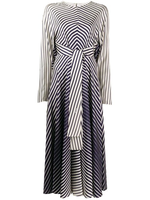 Valentino Garavani stripe tie-waist maxi dress - Neutrals