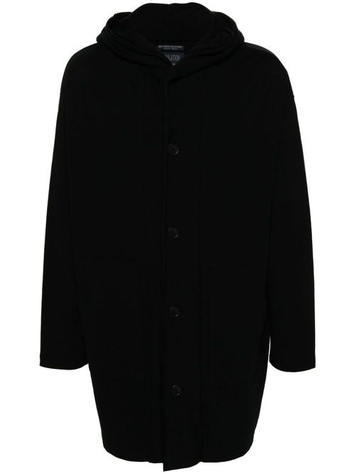 Fleece hooded coat - Black