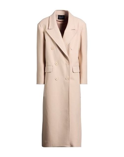 Woman Coat Beige Size 6 Polyester, Acrylic, Wool