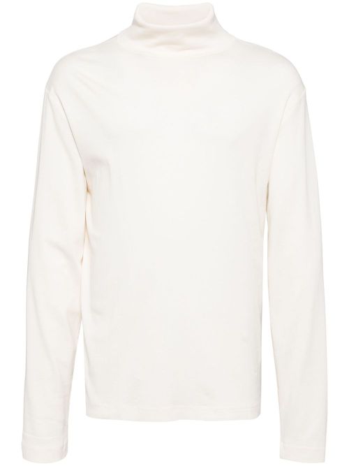 Mock-neck long-sleeved T-shirt - Neutrals