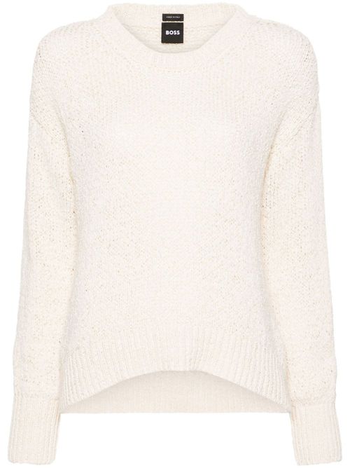 3D-knit crew-neck jumper - Neutrals