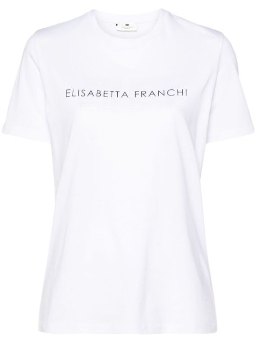 Rhinestone embellished cotton T-shirt - White