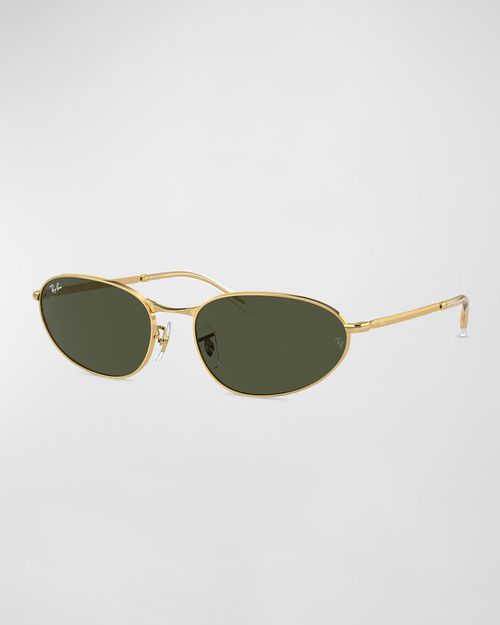 Sleek Metal Oval Sunglasses