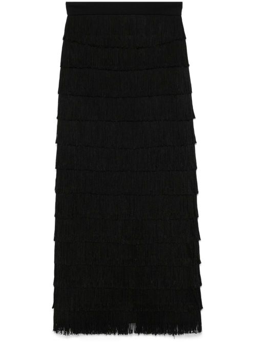 Fringed maxi skirt - Black