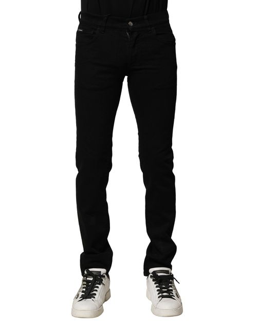 Cotton Stretch Skinny Jeans — Black