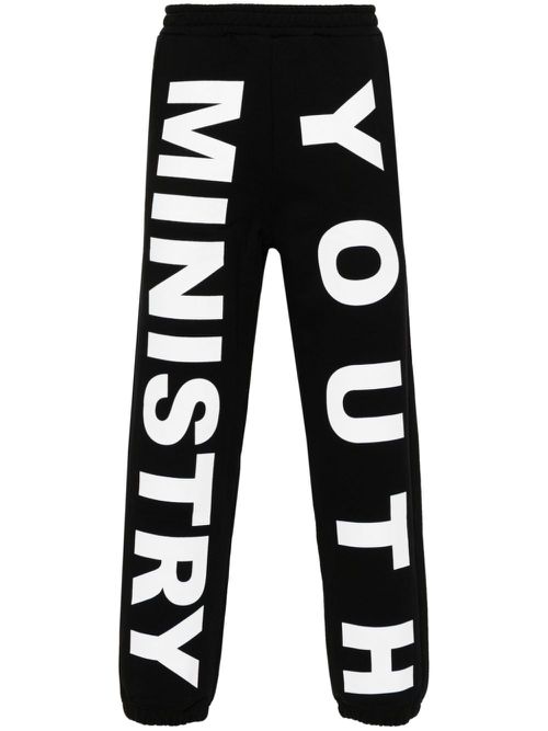 Logo-print cotton track pants - Black