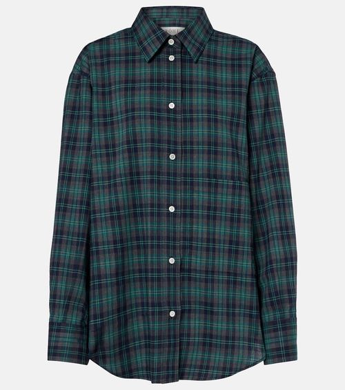 Róhe Checked oversized wool-blend shirt