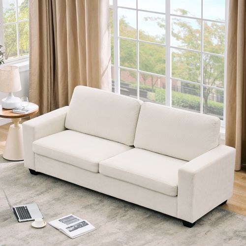 Comfy Couch for Living Room, 83-inch Corduroy Sofa with Removable Cover, 3 Seater Couch Modern Sofa with Deep Seats for Bedroom Apartment Home Office,