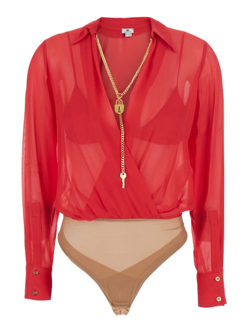 Viscose Georgette Blouse — Red