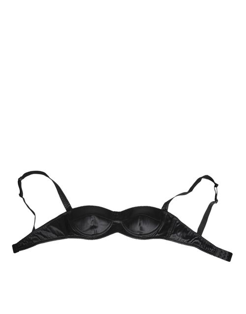 Silk Satin Wireless Bra — Black
