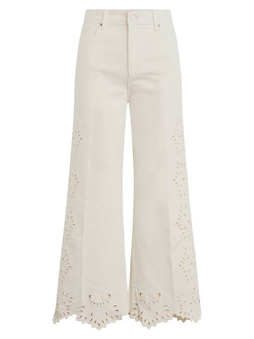 Women's Mia Stretch-Cotton Wide-leg Ankle Jeans - Ecru Floral