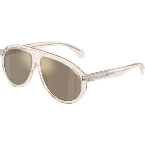 Moncler Unisex Moncler ME6001 FHAITE 30035A Sunglasses Acetate White Brown Pilot Mirror
