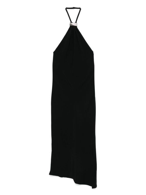 Black Halterneck Low-back Midi Dress
