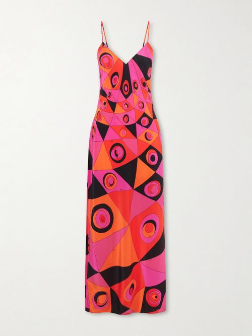 Printed Silk Crepe De Chine Maxi Dress