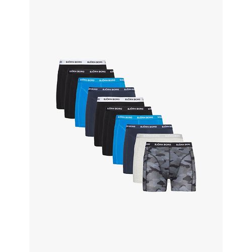 Menspack 1 Branded-waistband Mid-rise Pack of 12 Stretch-cotton Boxer Briefs XL