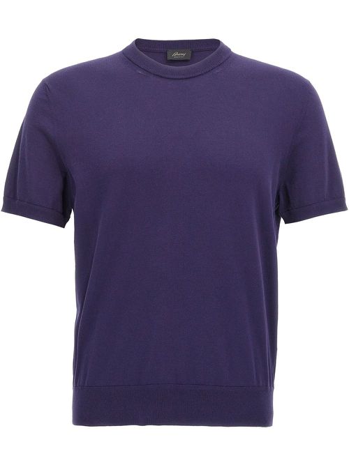 Fine-knit T-shirt - Blue