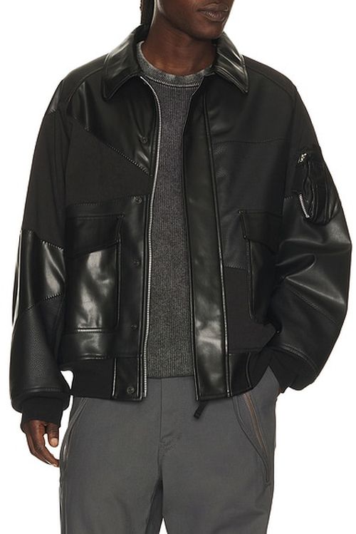 COMME des GARCONS HOMME Bomber in Black & Grey - Black. L also in