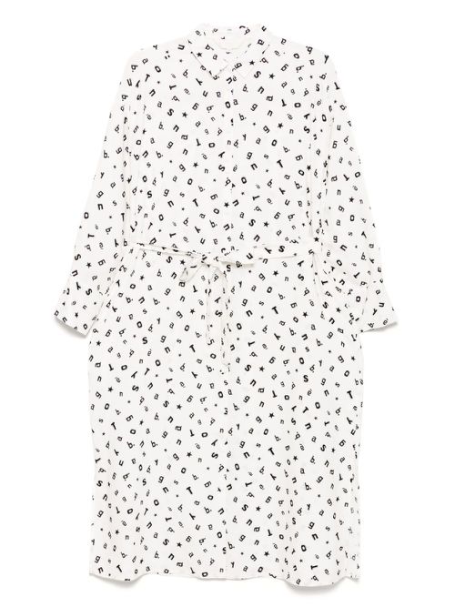 Graphic-print dress - White