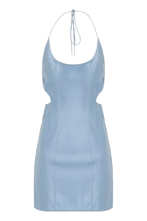 Fitted Mini Satin Dress with Adjustable Straps