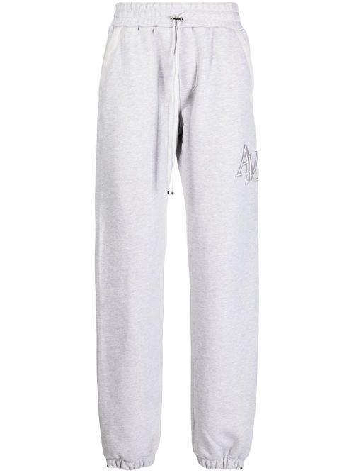 Staggered logo-embroidered track pants - Grey