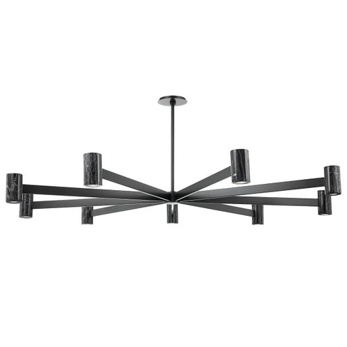 Black Brass LED Chandelier from the Predock Collection