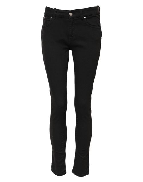 Skinny Mid Waist Jeans — Black