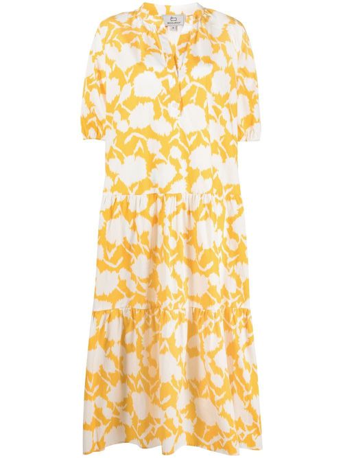 Floral-print cotton dress - Yellow