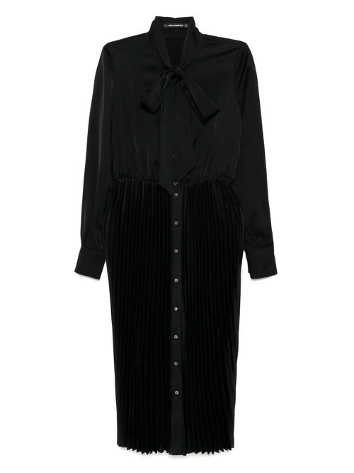 Pleated shirt dress - Black
