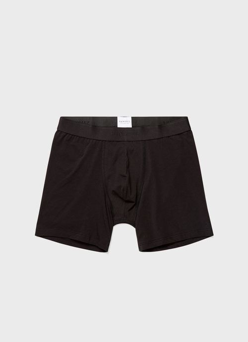 Men's Stretch Cotton Boxer Briefs in Black Classic Boxer Brief 92% Cotton Low Waist Mid