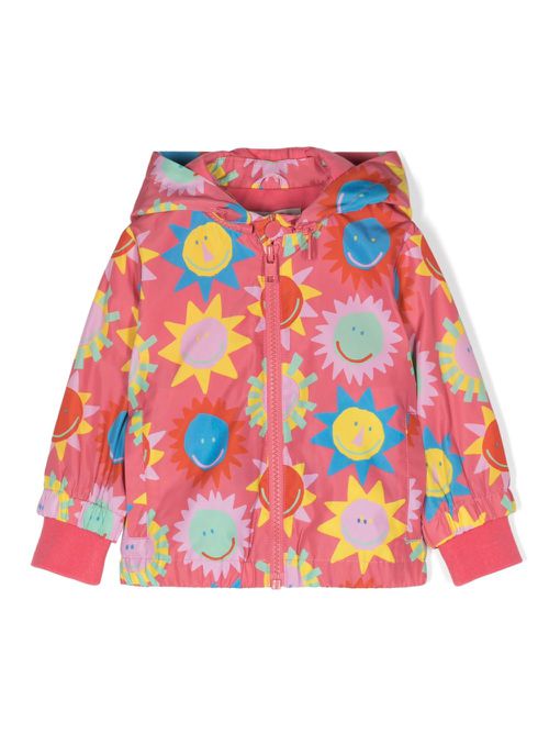 Smiley-suns zipped jacket - Red
