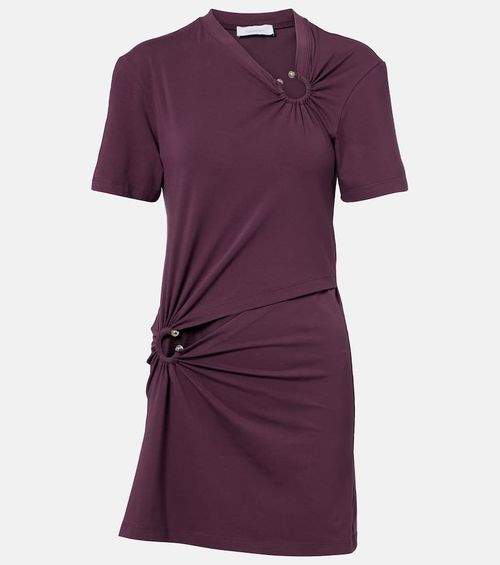 Cutout cotton-blend jersey minidress