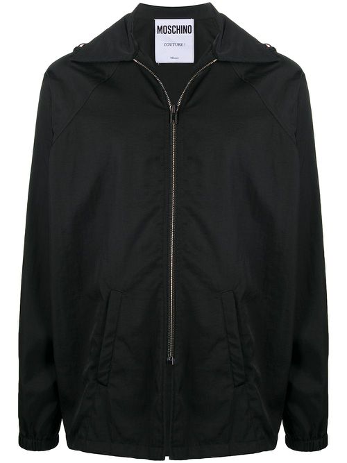 Logo print windbreaker - Black