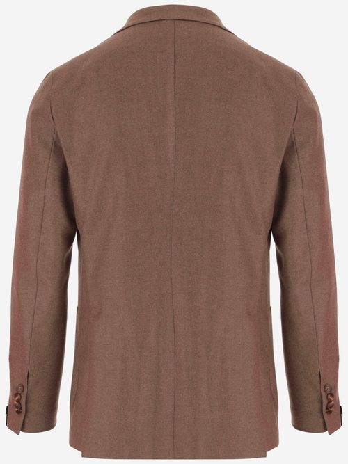 Wool-Cashmere Blend Jacket — Brown