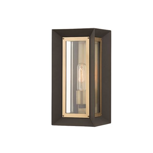 Lowry 1-Light Outdoor Wall Sconce in Textured Bronze/Patina Bra