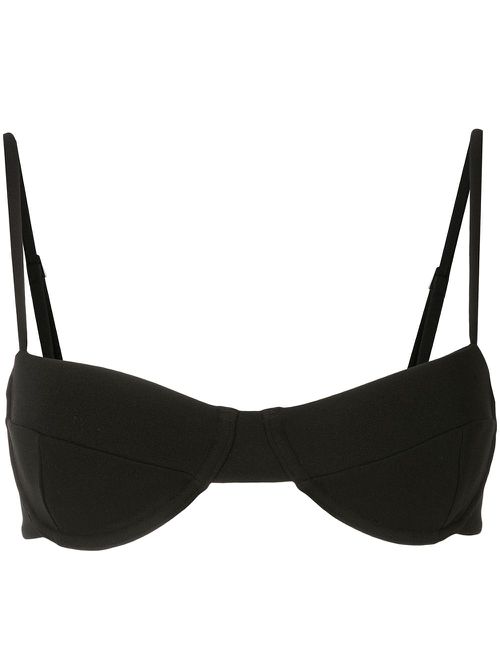 Balconette-style bikini top - Black