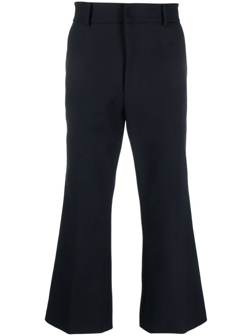 Flared cropped trousers - Blue