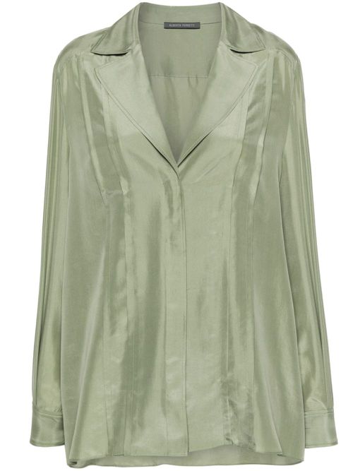 Notched-collar silk shirt - Green