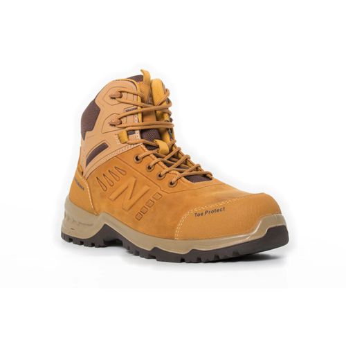 (US 8.5 Width:4E) New Balance Mens Contour Steel Toe Cap Safety Work Boots with Zip - Wheat