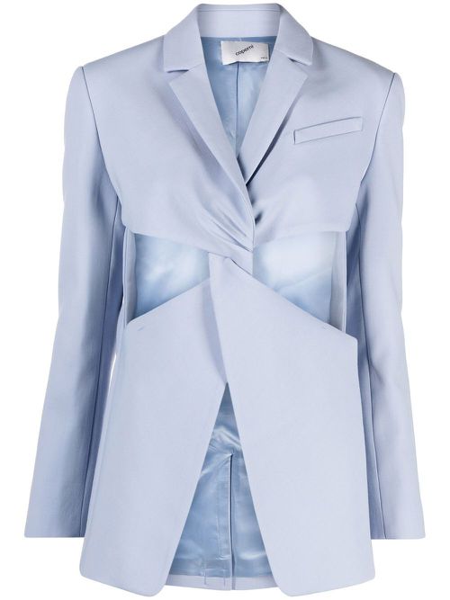 Cut-out single-breasted blazer - Blue