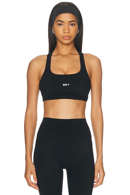 SET Active Sportbody Sporty Drill Bra in Onyx - Black. M also in L, S, XL