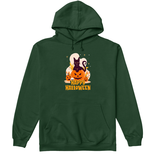 Halloween 777 Hoody in Bottle Green - Sma